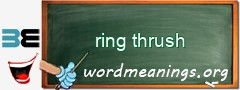 WordMeaning blackboard for ring thrush